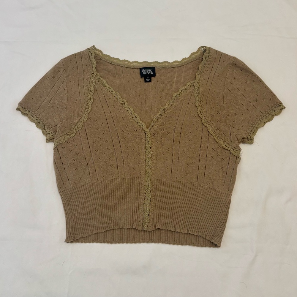 Pacsun Brown Cropped Knit Top (Beverly and Beck)